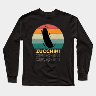 Zucchini Vintage Sunset Funny Long Sleeve T-Shirt